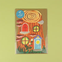 Little Log House Die Cut Card