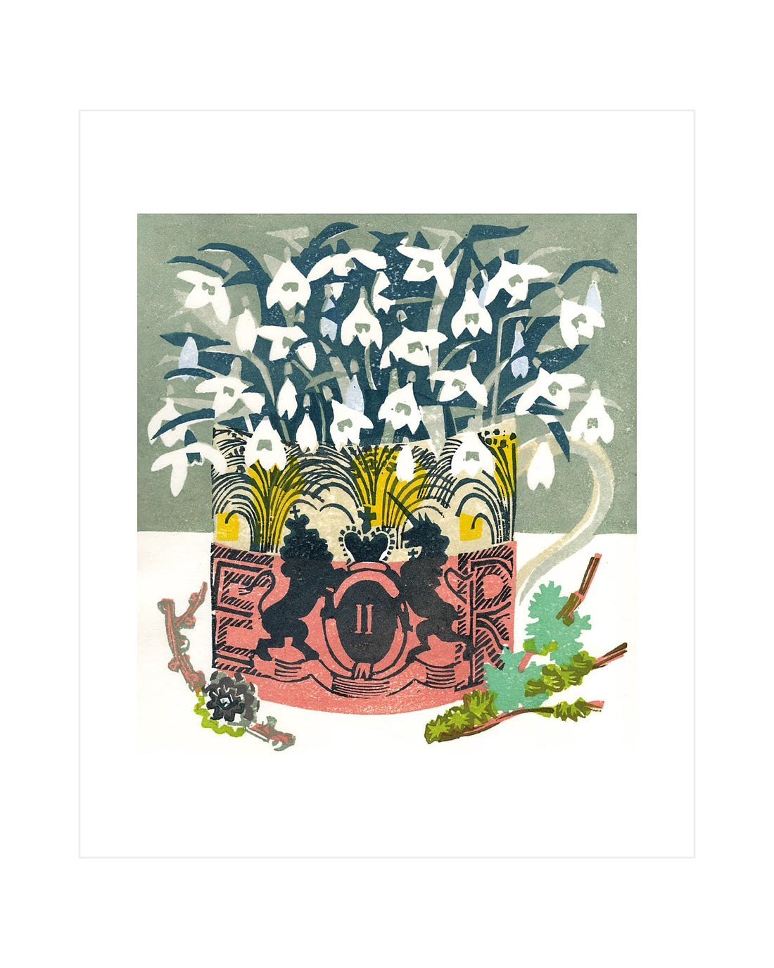 Snowdrops in a Coronation Mug Card