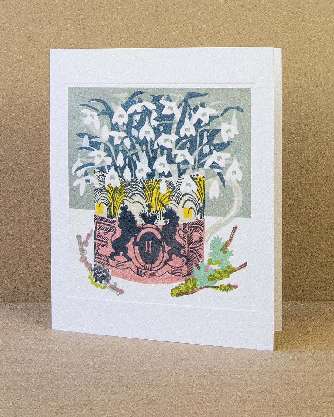Snowdrops in a Coronation Mug Card