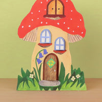 Toadstool Cottage Die Cut Card