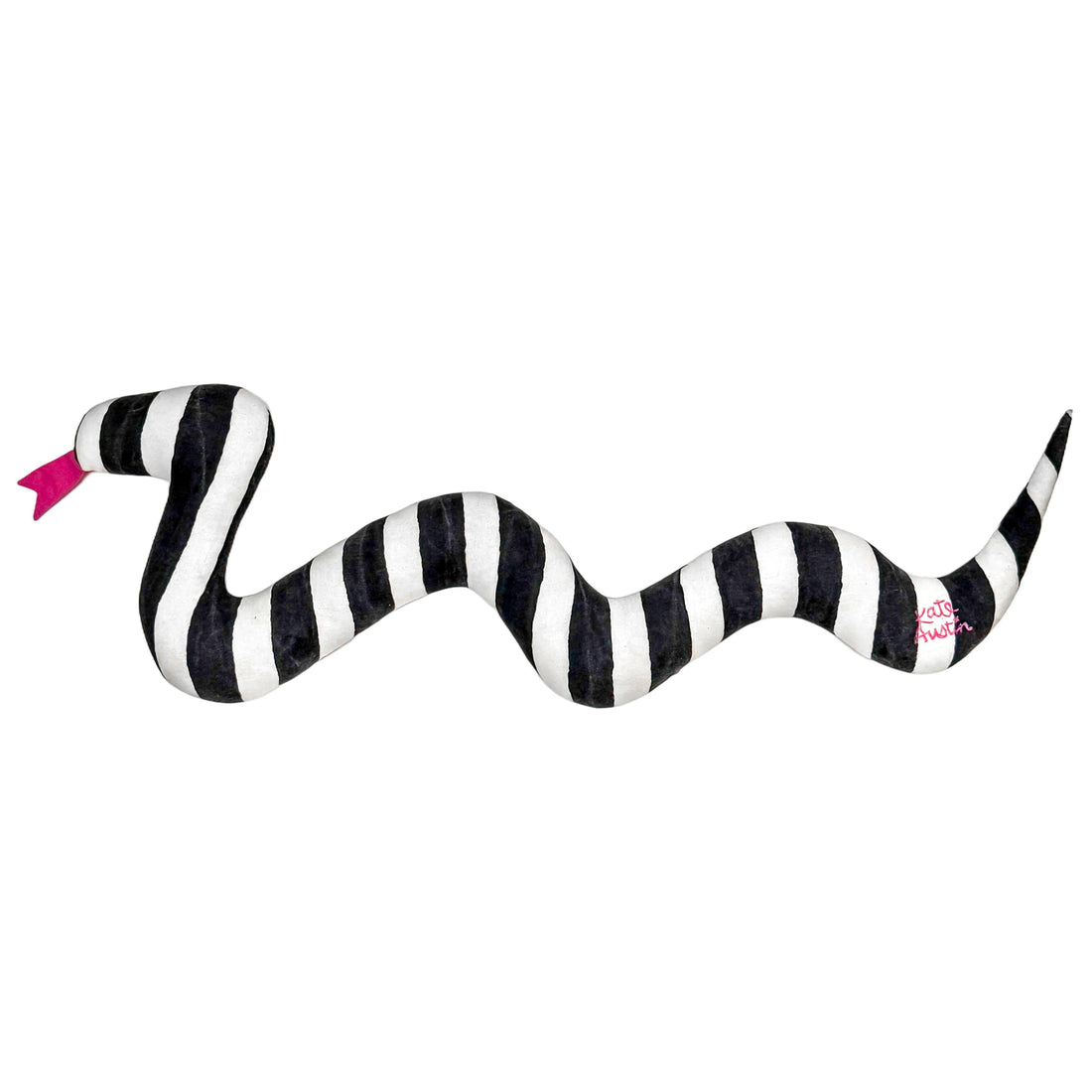 Snake Pillow in Black and White Cabana Stripe - Parkette.
