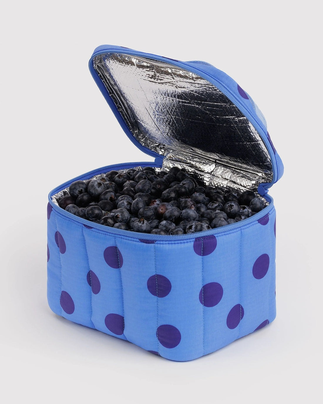 Puffy Lunch Bag - Blue Polka Dot