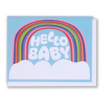 Hello Baby Rainbow and Clouds Card - Parkette.