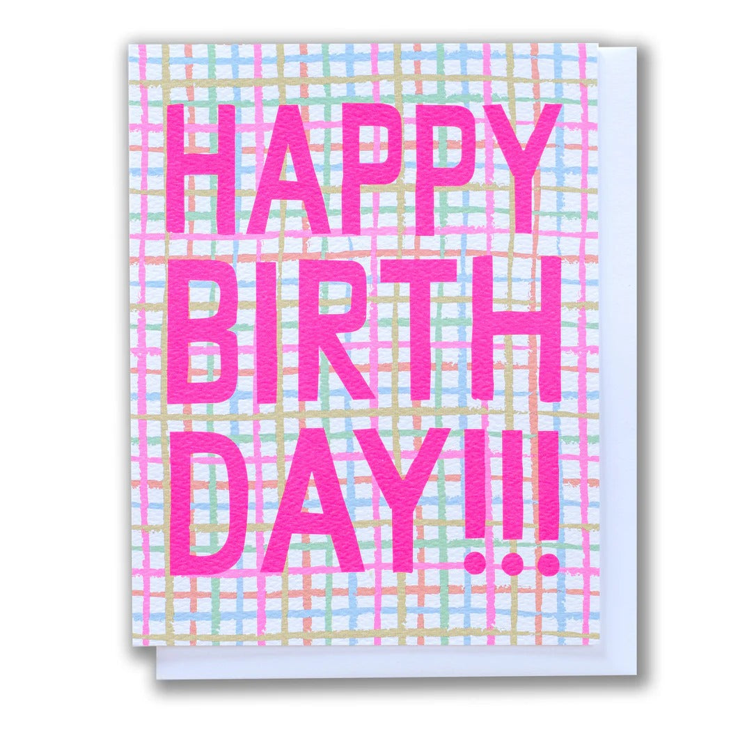 Big Plaid Birthday Note Card - Parkette.
