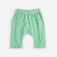 Baby Green Stripes Terry Cloth Harem Pants - Parkette.