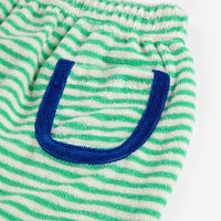 Baby Green Stripes Terry Cloth Harem Pants - Parkette.