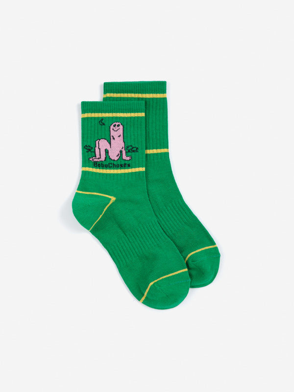 Long Puff Short Socks — Green