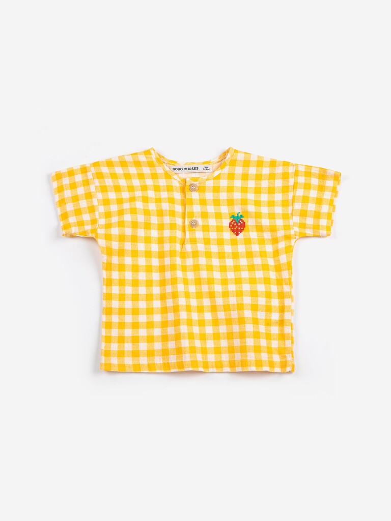 Baby Pixel Strawberry Vichy Woven Blouse - Parkette.