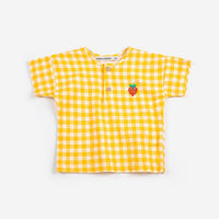 Baby Pixel Strawberry Vichy Woven Blouse - Parkette.