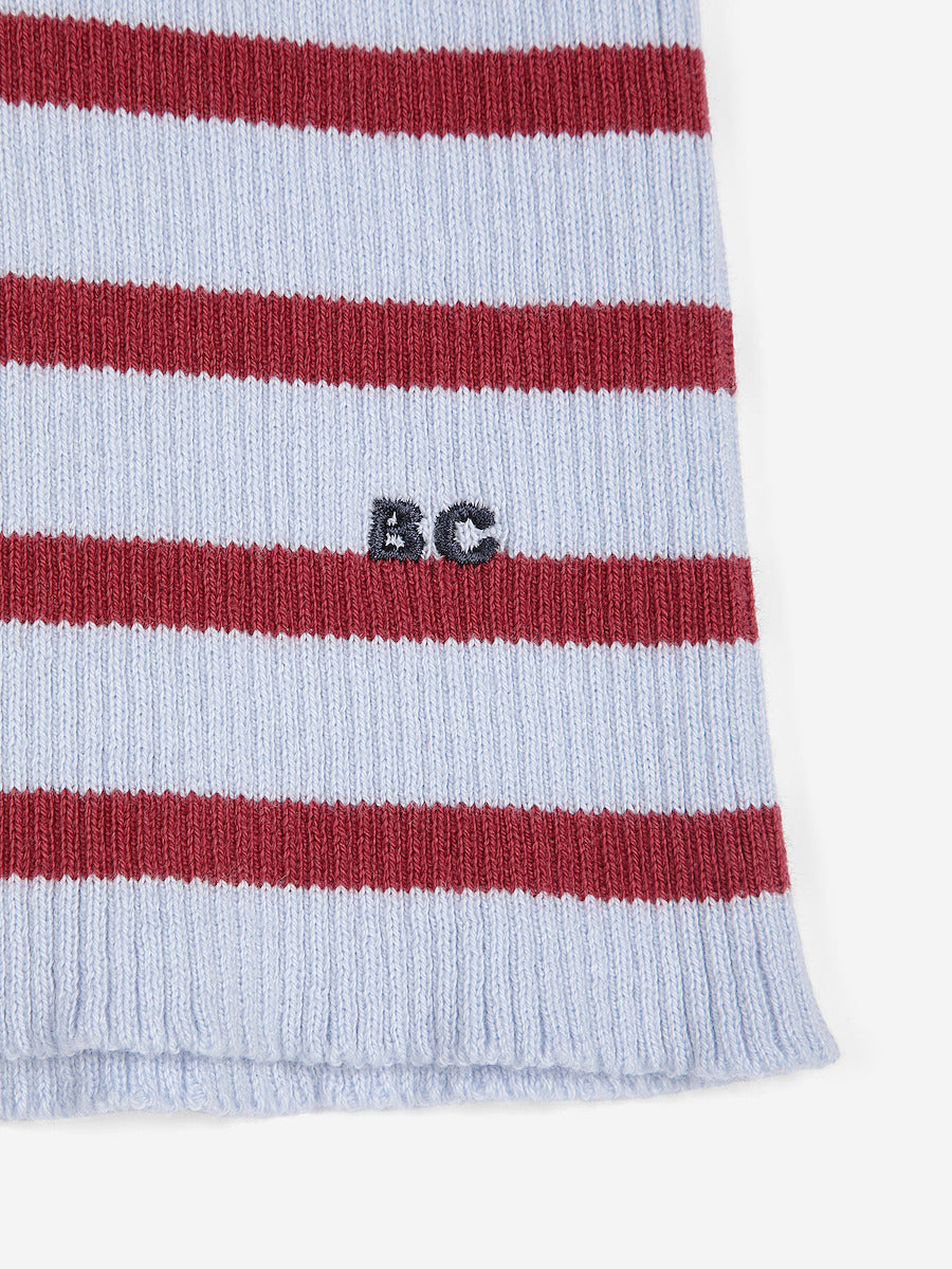 Striped Turtleneck Wool-Cotton Jumper