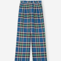 Tartan Flannel Pleated Pants