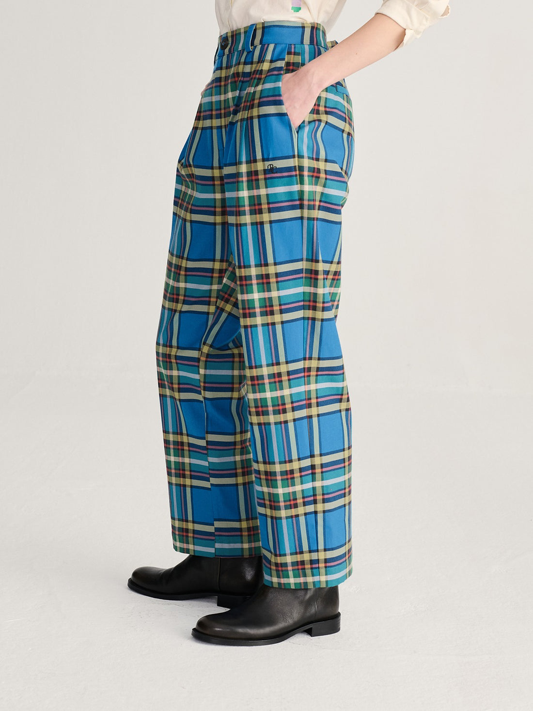 Tartan Flannel Pleated Pants