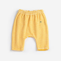 Baby Yellow Stripes Terry Cloth Harem Pants - Parkette.