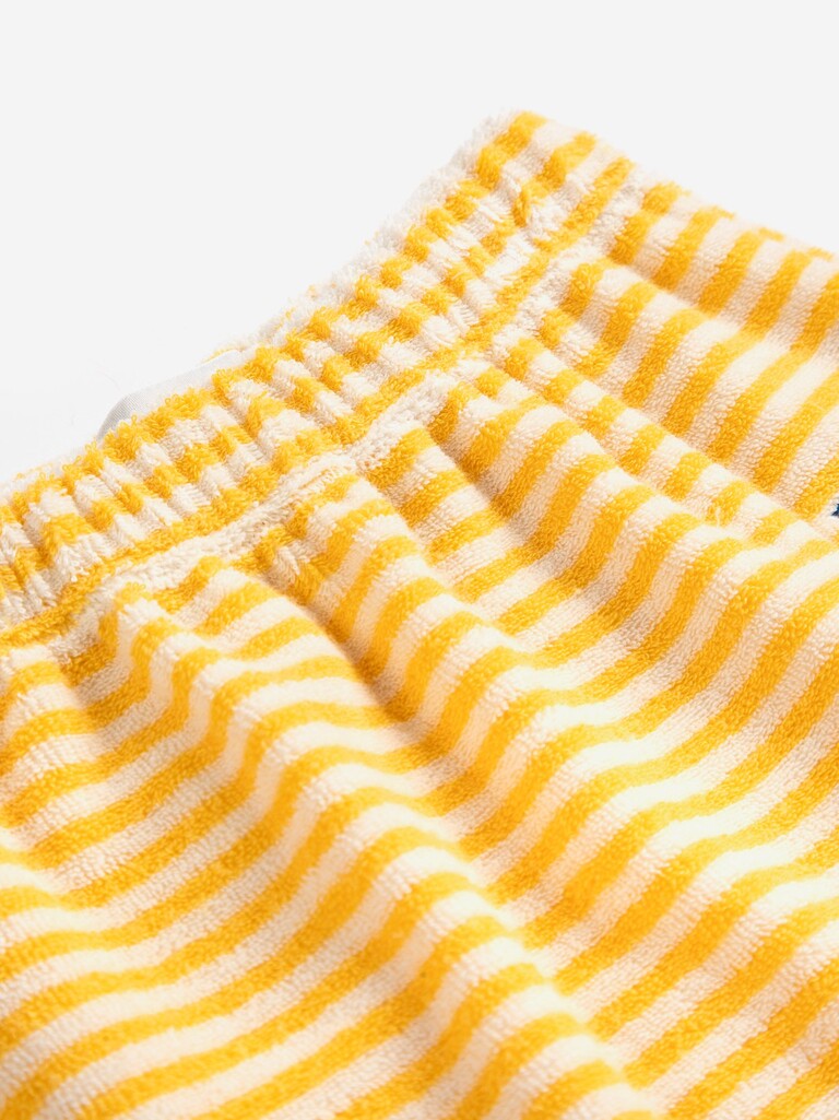 Baby Yellow Stripes Terry Cloth Harem Pants - Parkette.