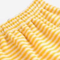 Baby Yellow Stripes Terry Cloth Harem Pants - Parkette.