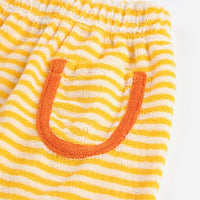 Baby Yellow Stripes Terry Cloth Harem Pants - Parkette.