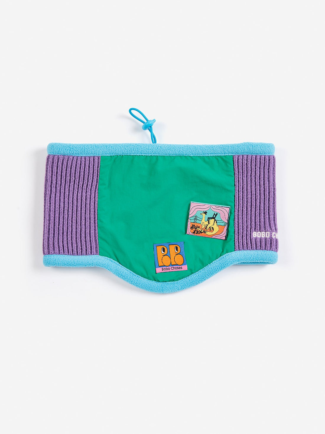 Bobo Choses Color Block Neck Warmer - Green and Purple