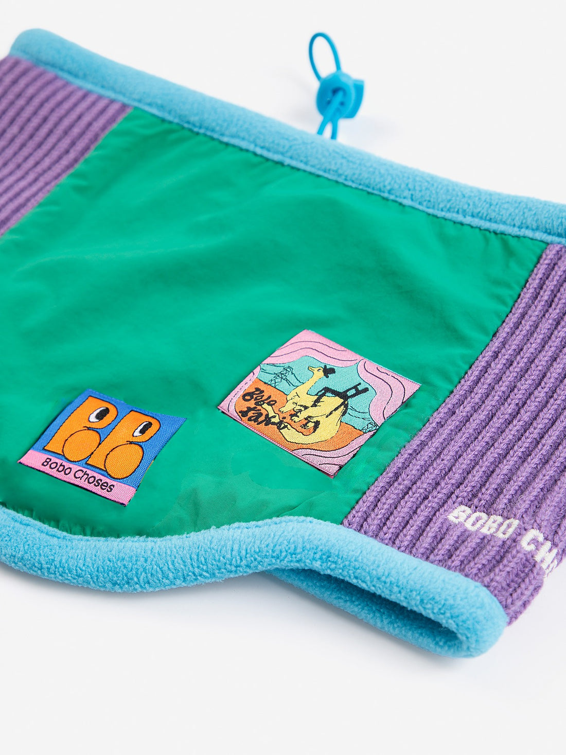 Bobo Choses Color Block Neck Warmer - Green and Purple