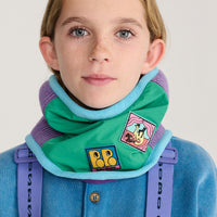 Bobo Choses Color Block Neck Warmer - Green and Purple