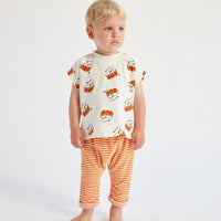 Baby Orange Stripes Terry Harem Pants - Parkette.
