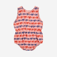 Baby Ribbon Bow All Over Woven Romper - Parkette.