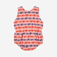 Baby Ribbon Bow All Over Woven Romper - Parkette.