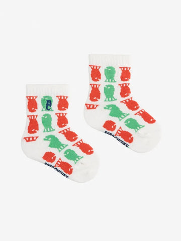 Baby Lucky Fish All Over Short Socks - Parkette.