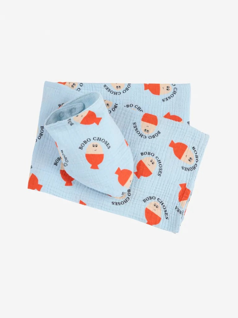 Morning Egg All Over Muslin and Bib Set - Parkette.