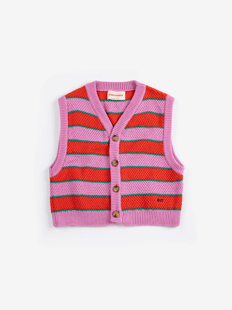Kids BC Striped Knitted Vest - Parkette.