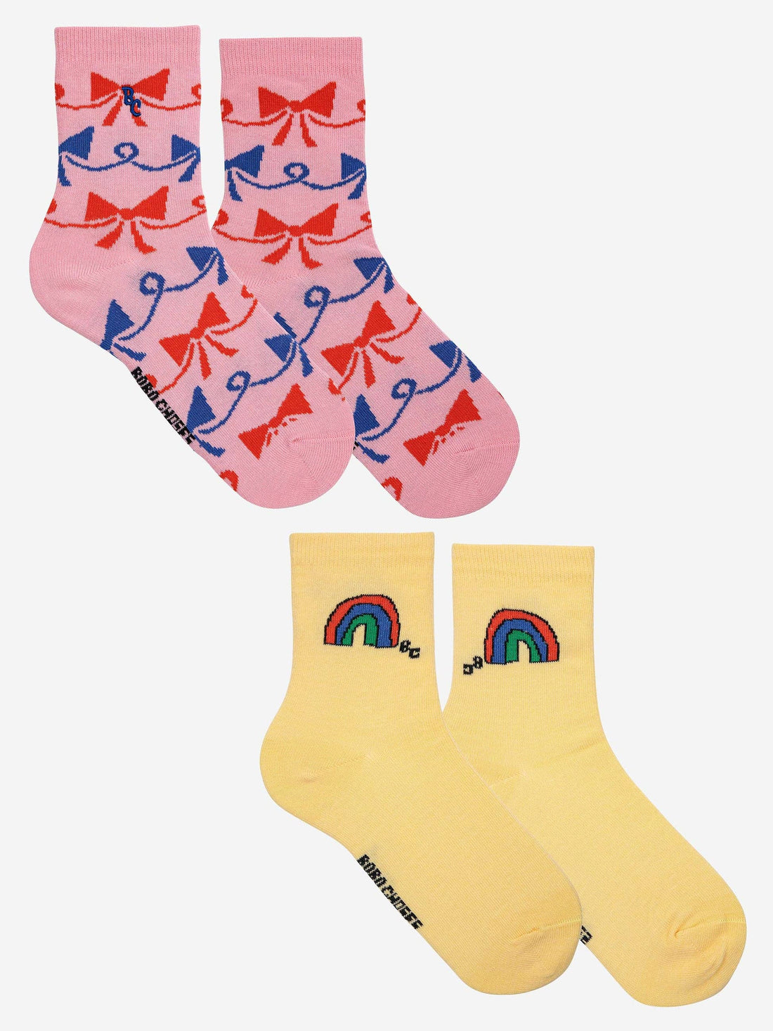 Rainbow and Ribbon All Over Short Socks 2-pack - Parkette.