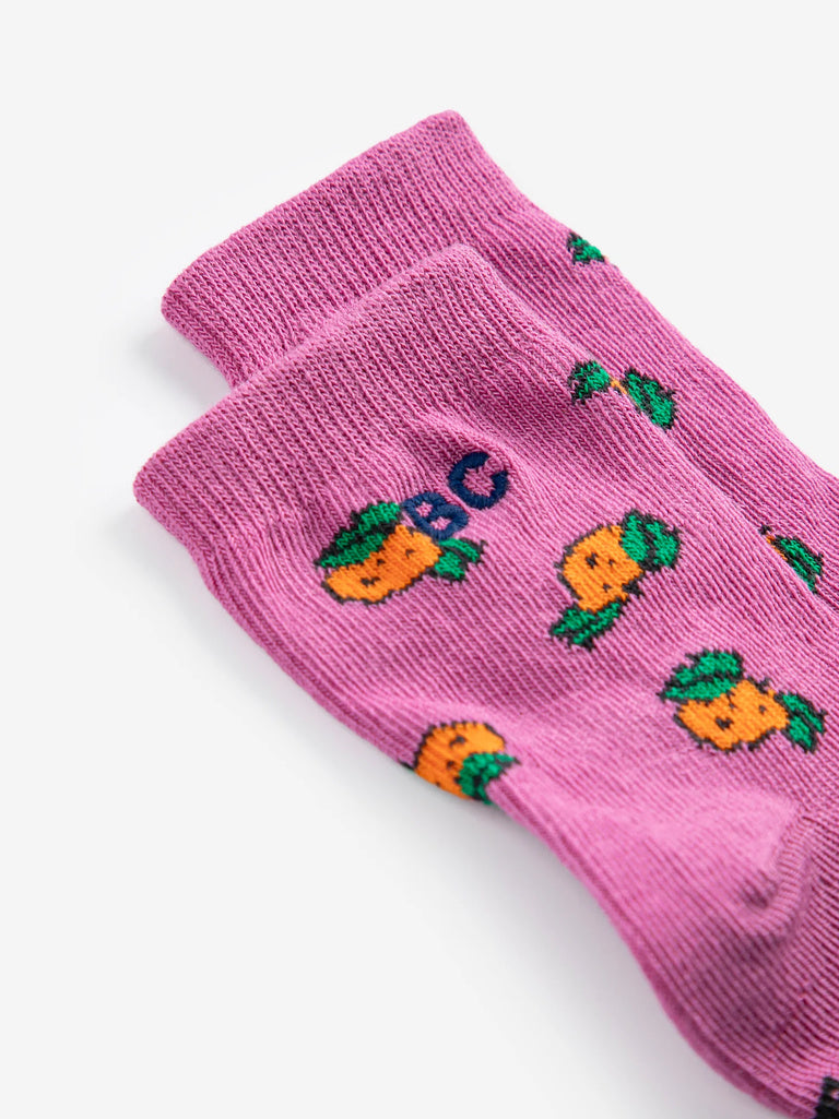 Baby Tangerine All Over Short Socks - Parkette.