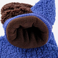 Sheepskin Color Block Blue Gloves - Parkette.