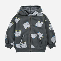 THE ELEPHANT ALL OVER ZIPPED HOODIE - Parkette.