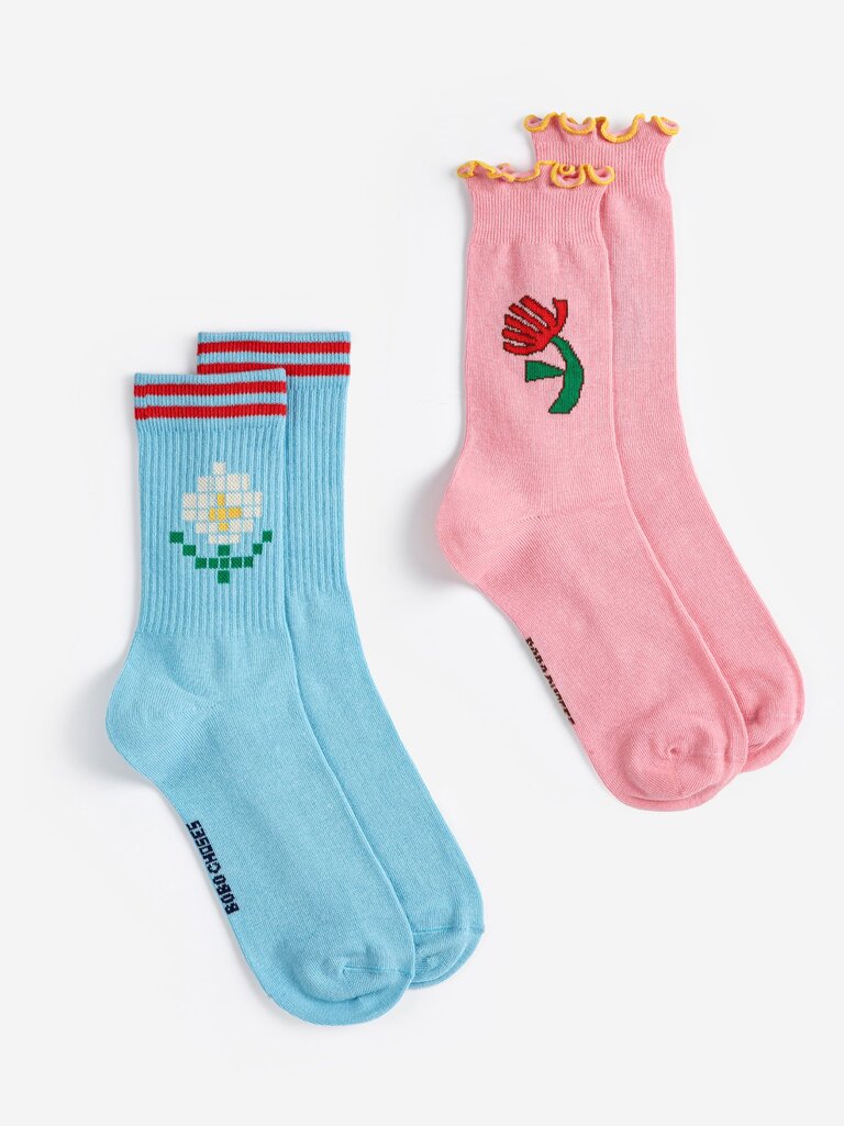 Pixel Daisy Cotton Pack Short Socks - Parkette.