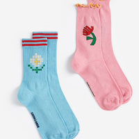 Pixel Daisy Cotton Pack Short Socks - Parkette.