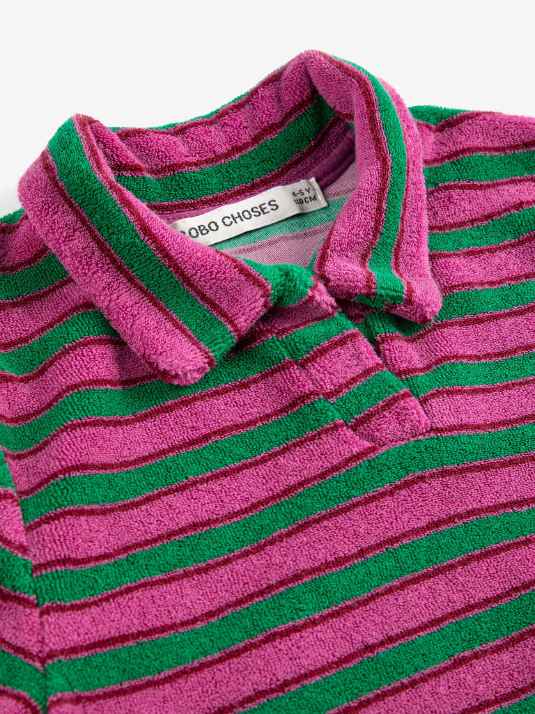 Kids Striped Terry Cloth Polo Dress - Parkette.