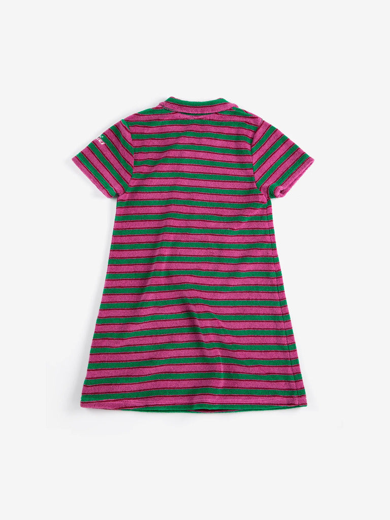 Kids Striped Terry Cloth Polo Dress - Parkette.