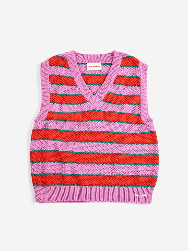 Striped V-Neck Vest
