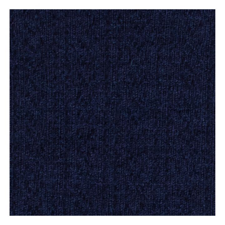 Angelique Pointelle Merino Wool Tights - Midnight Blue - Parkette.