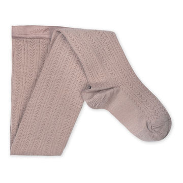 Angelique Pointelle Merino Wool Tights - Dusty Pink - Parkette.
