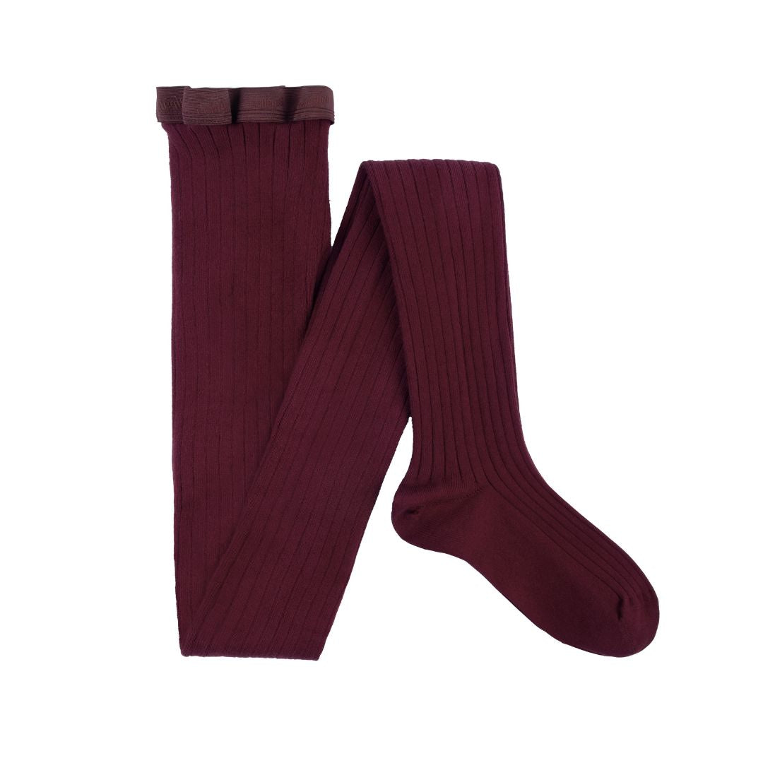 Celine Women's Ribbed Tights - Burgundy