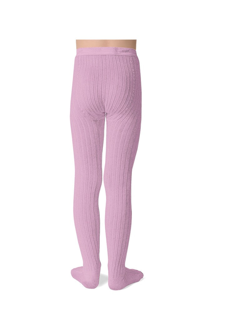 Louise Ribbed Tights - Rose Dragée