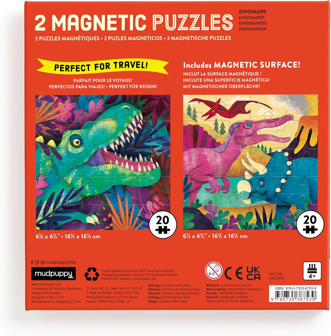 Dinosaurs Roar! Magnetic Puzzle Set - Parkette.