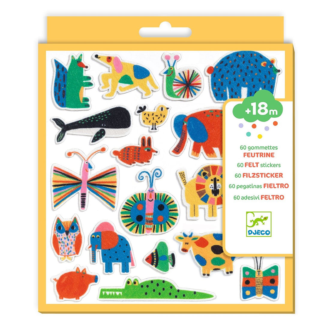 60 Felt Stickers: Animals Everywhere