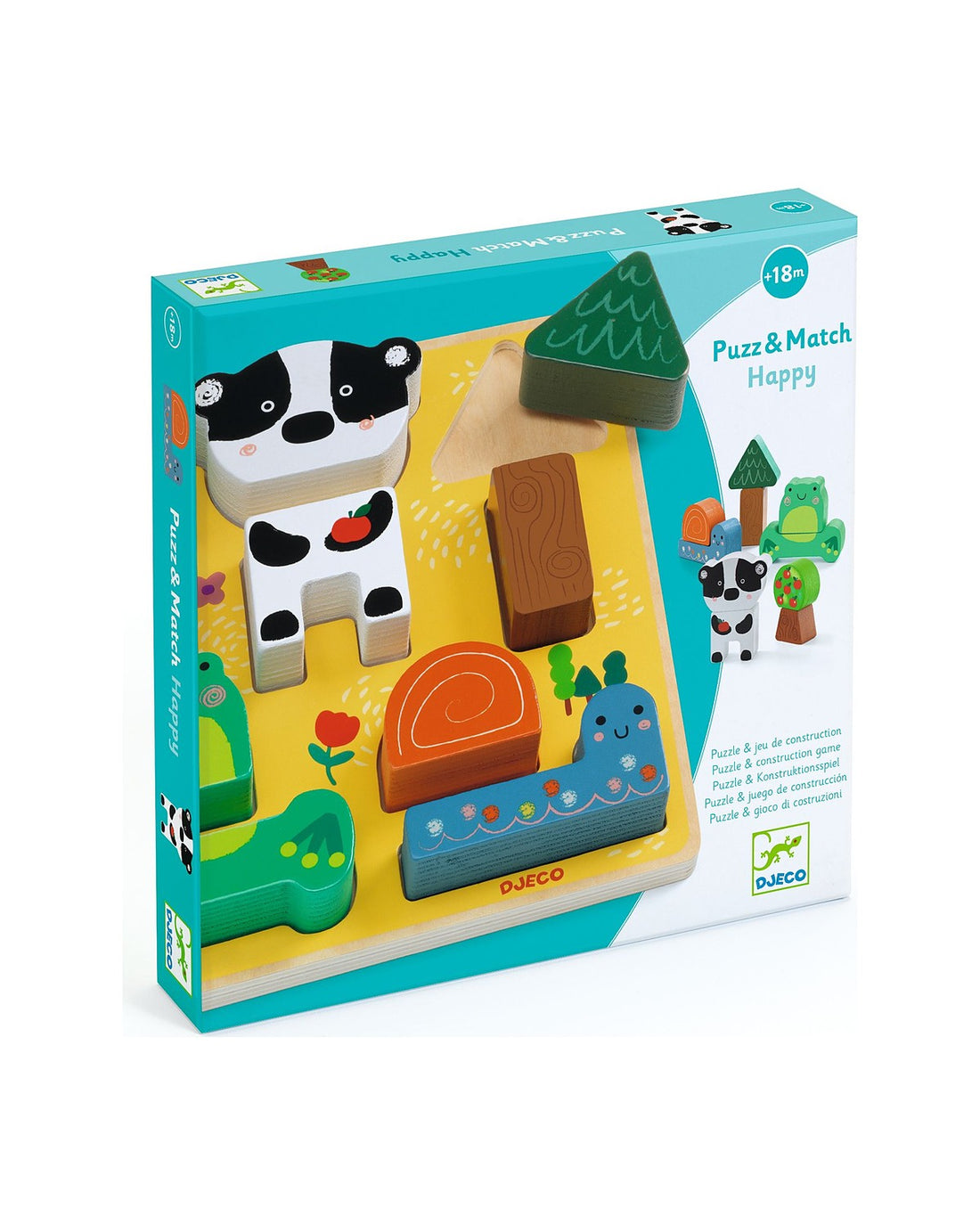 Puzz & Match Happy Wooden Puzzle & Matching Game