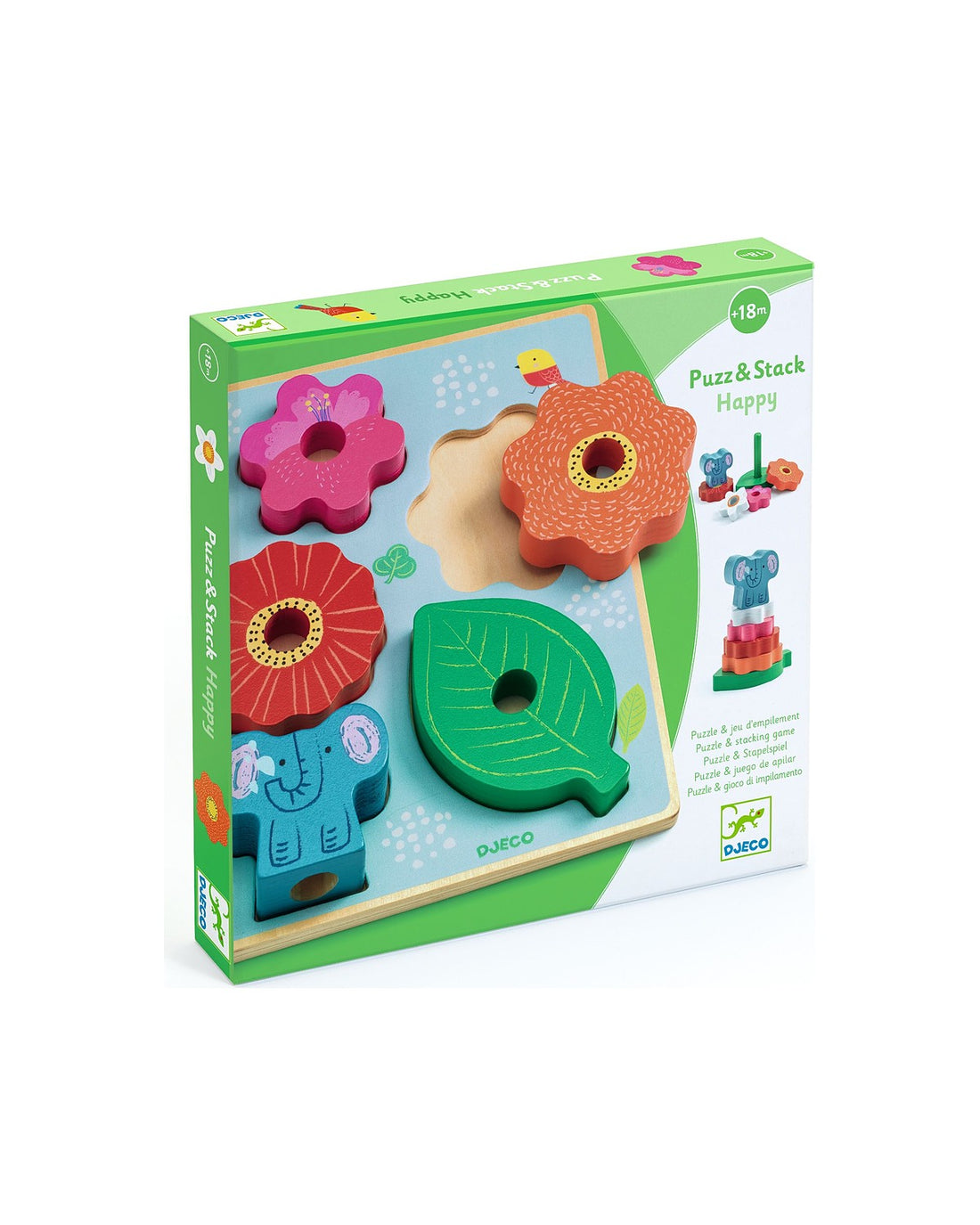 Puzz & Stack Happy Wooden Puzzle & Stacking Game