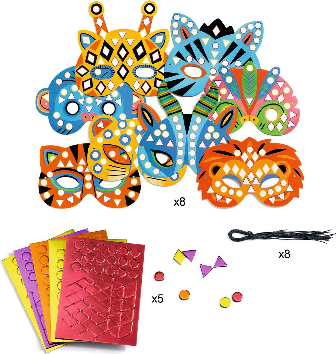 Do It Yourself - Jungle Animals Mosaic Masks