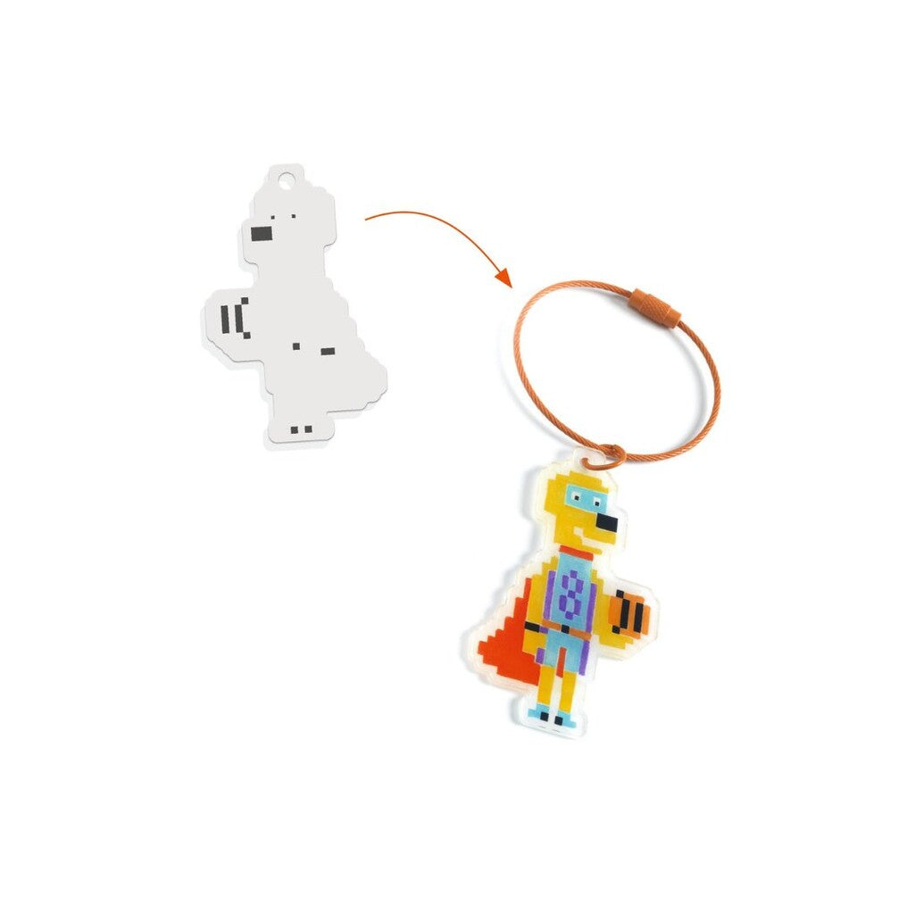 Do It Yourself - Pixel Art Heroes Shrink Plastic Keychains - Parkette.