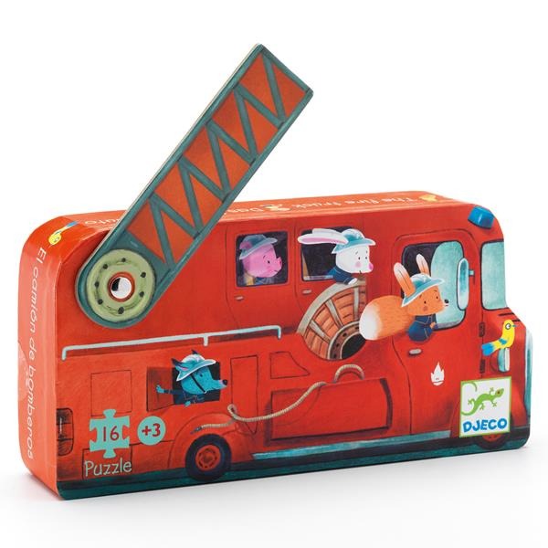 Silhouette Puzzle - Fire Truck (16 pcs) - Parkette.