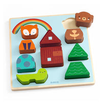 Puzz & Match Rainbow Wooden Puzzle & Building Game - Parkette.